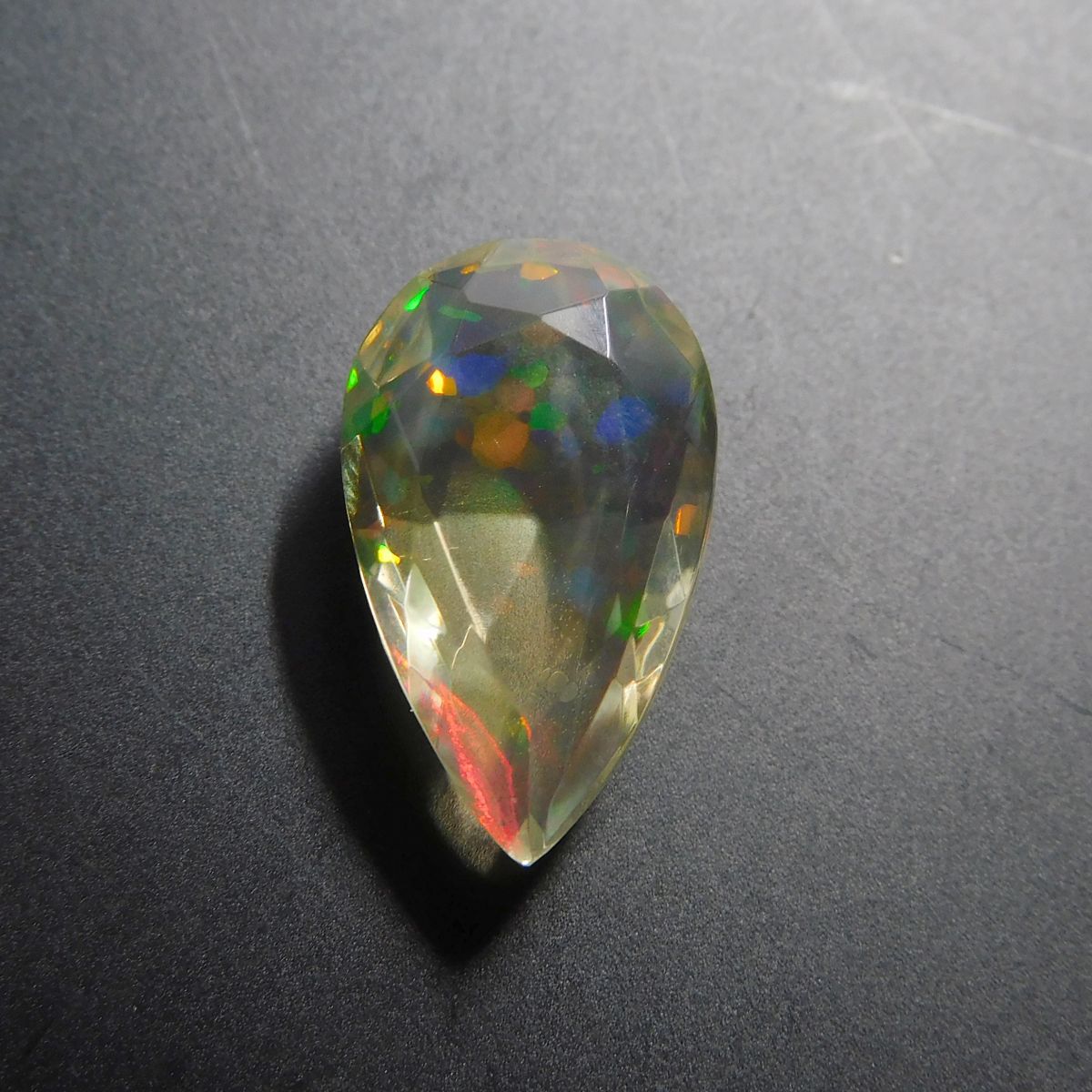 Loose Gemstone Excellent Pear Cut CERTIFIED 8.50 Carat Natural Fire OPAL