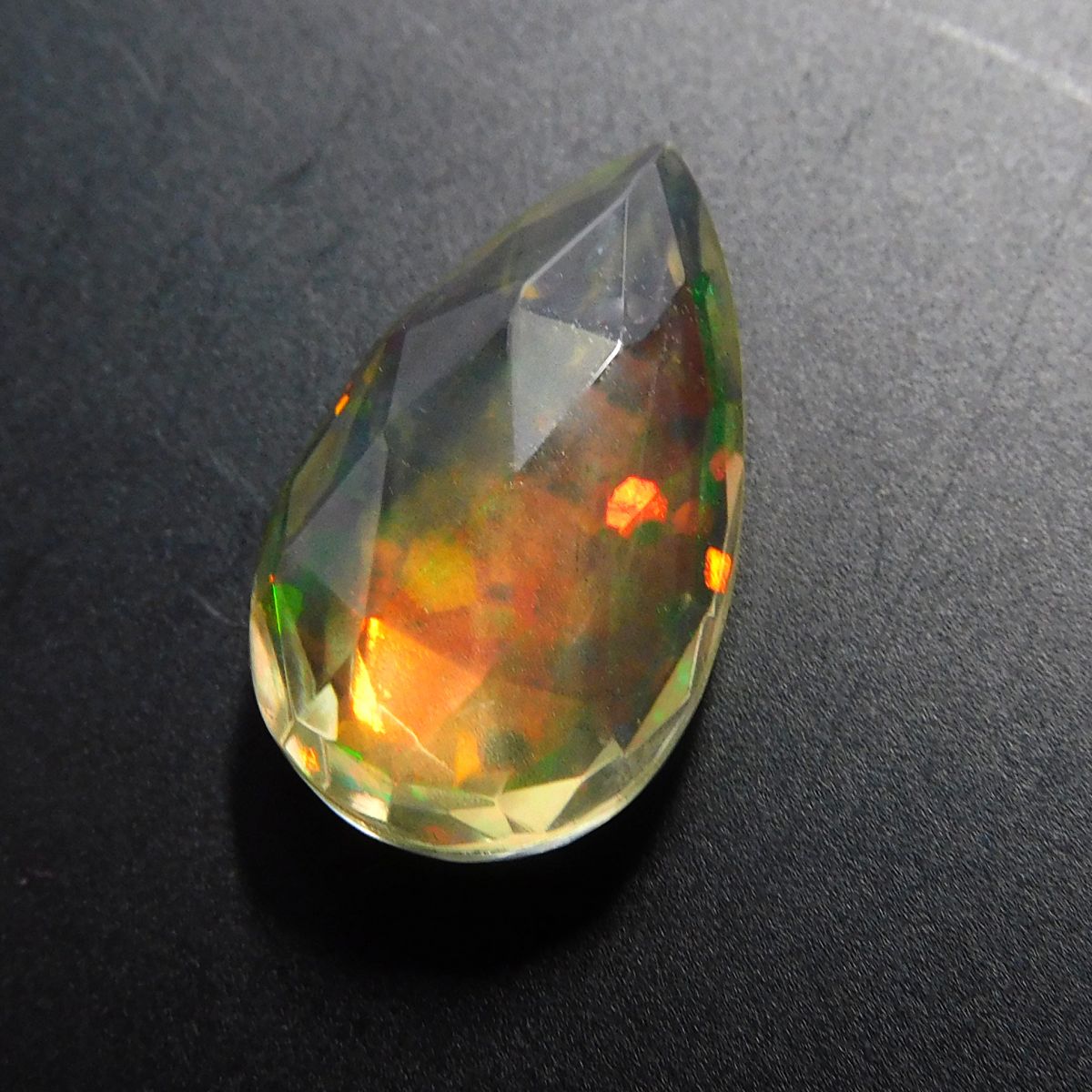 Loose Gemstone Excellent Pear Cut CERTIFIED 8.50 Carat Natural Fire OPAL