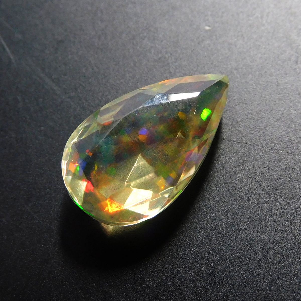 Loose Gemstone Excellent Pear Cut CERTIFIED 8.50 Carat Natural Fire OPAL