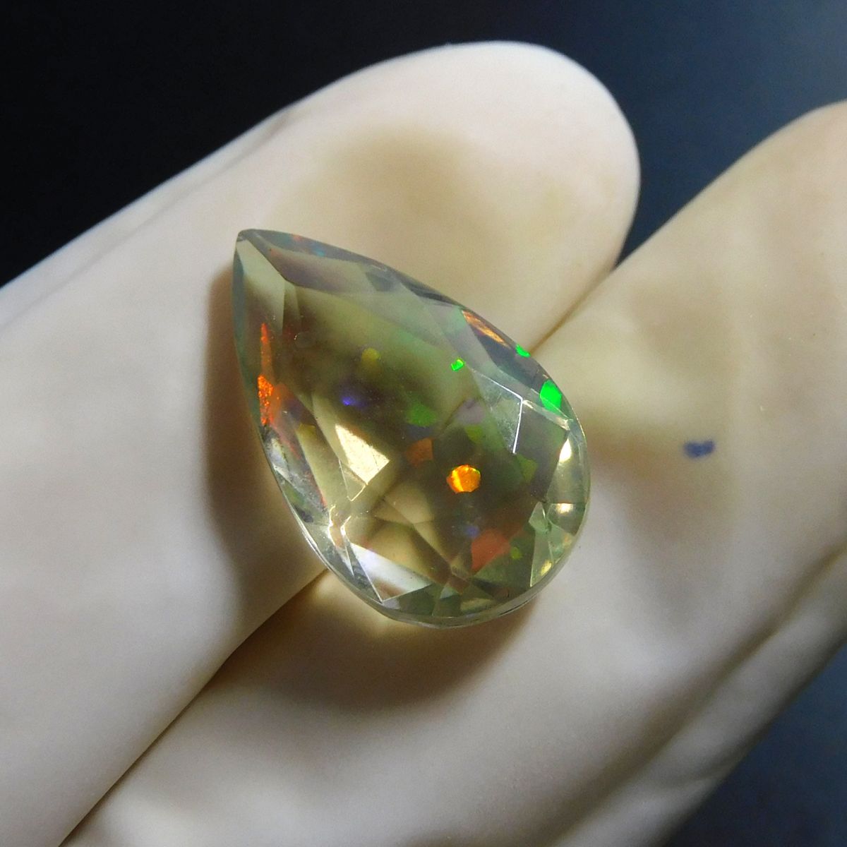 Loose Gemstone Excellent Pear Cut CERTIFIED 8.50 Carat Natural Fire OPAL