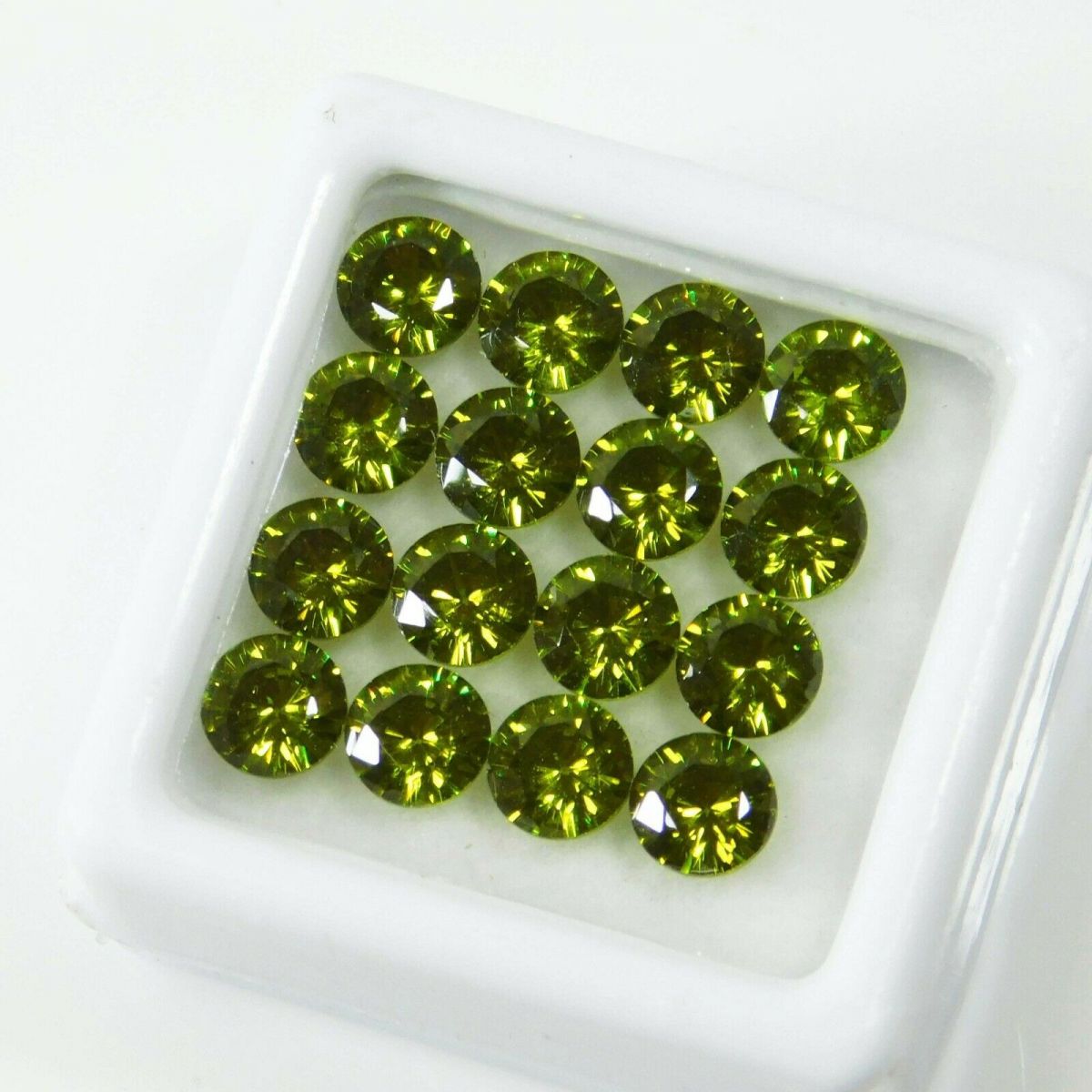 5 MM Round Cut CERTIFIED 16 PCS Natural Green Sapphire Best Loose Gemstone Lot