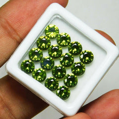 5 MM Round Cut CERTIFIED 16 PCS Natural Green Sapphire Best Loose Gemstone Lot