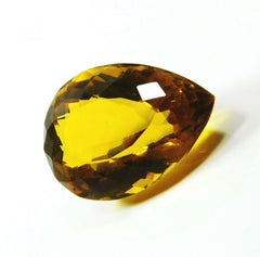 47.45 Ct Lab-Created CERTIFIED Brazilian Pear Cut Yellow Topaz Loose Gemstone