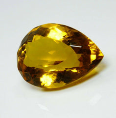 47.45 Ct Lab-Created CERTIFIED Brazilian Pear Cut Yellow Topaz Loose Gemstone