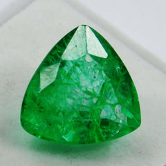 Natural Colombian Emerald Trillion Cut 7.52 Ct Green CERTIFIED Loose Gemstone