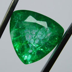 Natural Colombian Emerald Trillion Cut 7.52 Ct Green CERTIFIED Loose Gemstone