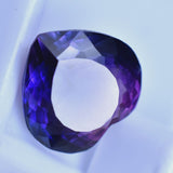8.35 Ct Natural Purple Tanzanite Heart Cut Loose Gemstone on White Background – Certified