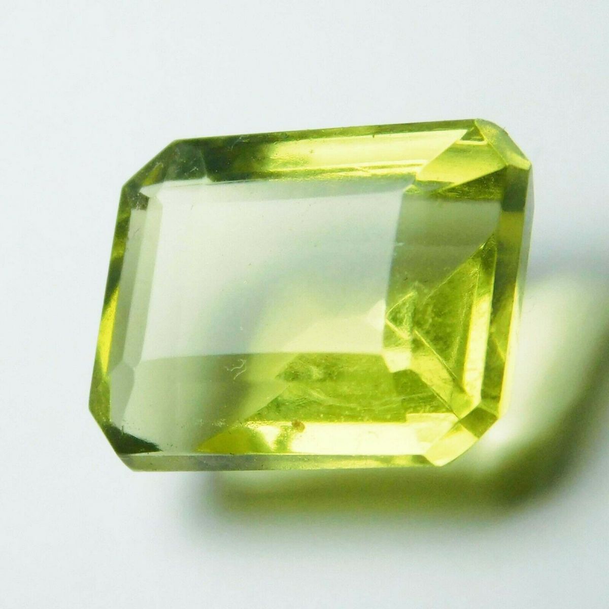 A++ Clean Danburite Yellow Emerald Shape 5.65 Ct CERTIFIED Loose Gemstone