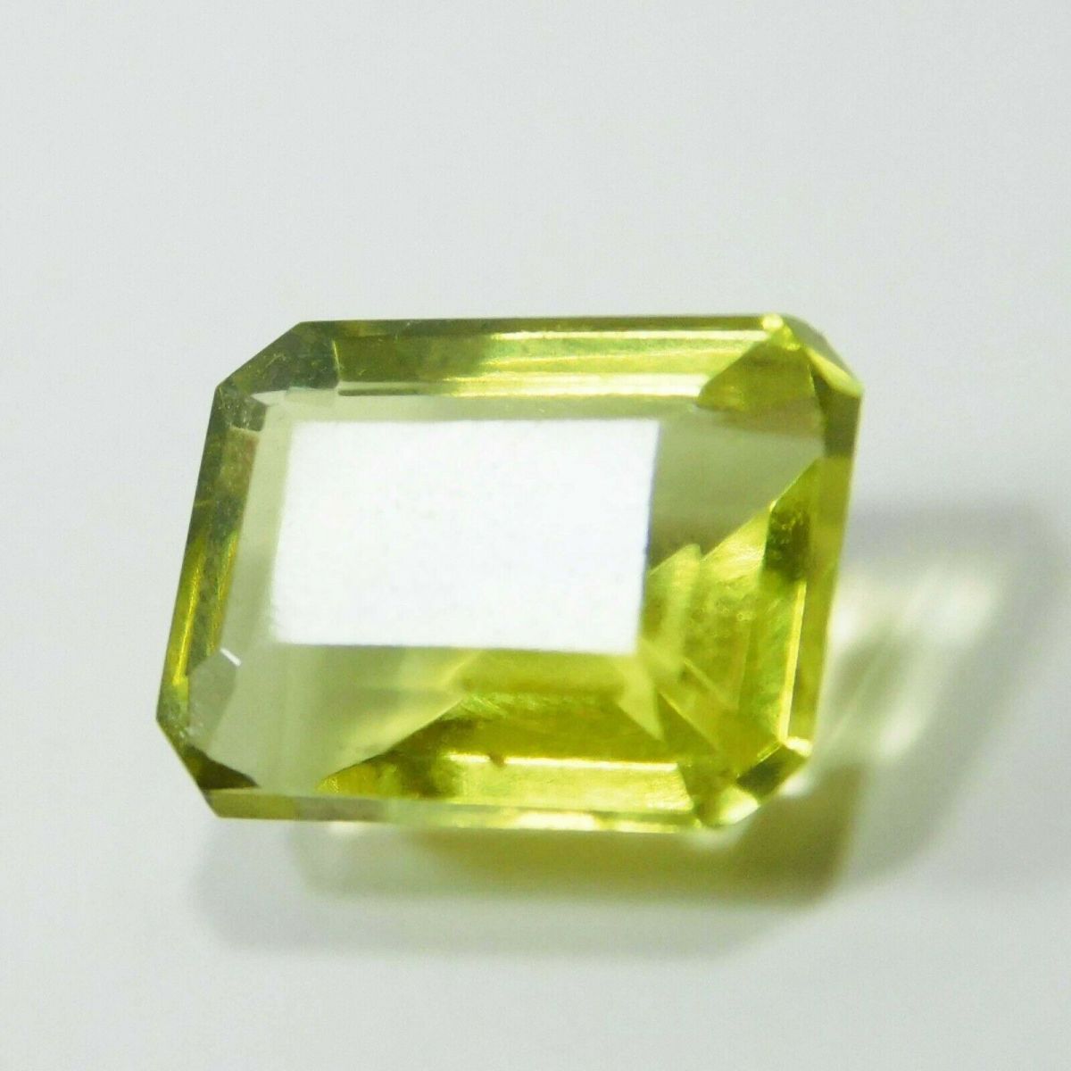 A++ Clean Danburite Yellow Emerald Shape 5.65 Ct CERTIFIED Loose Gemstone