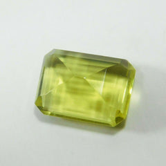 A++ Clean Danburite Yellow Emerald Shape 5.65 Ct CERTIFIED Loose Gemstone