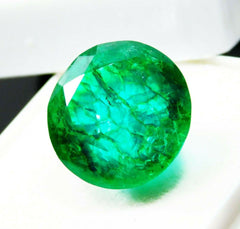 Precious Natural AAA+ Emerald Green Round Shape 7.10 Ct CERTIFIED Loose Gemstone