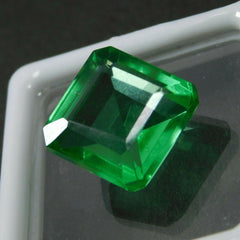 7.99 Ct Lab-Created Green Colombian Emerald Square Cut CERTIFIED Loose Gemstones