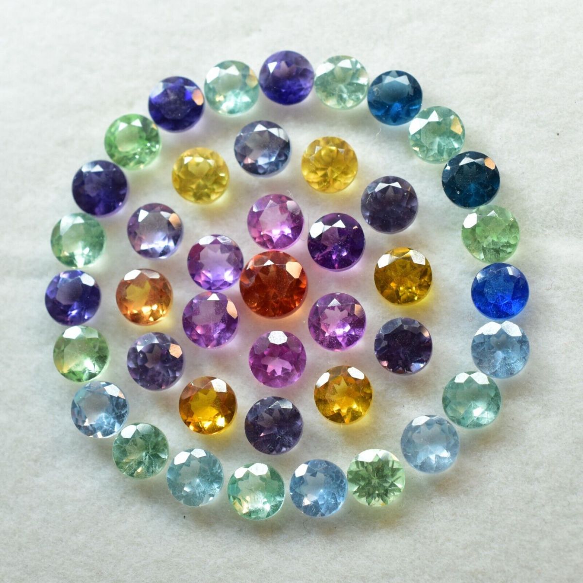 10 Pcs 6x6 MM Natural Sapphire Mix Color Round Lot CERTIFIED Gemstone