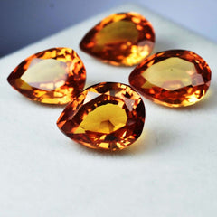 35.10 Carat Natural CEYLON High Quality Sapphire Yellow 4 Pcs CERTIFIED Pear Cut