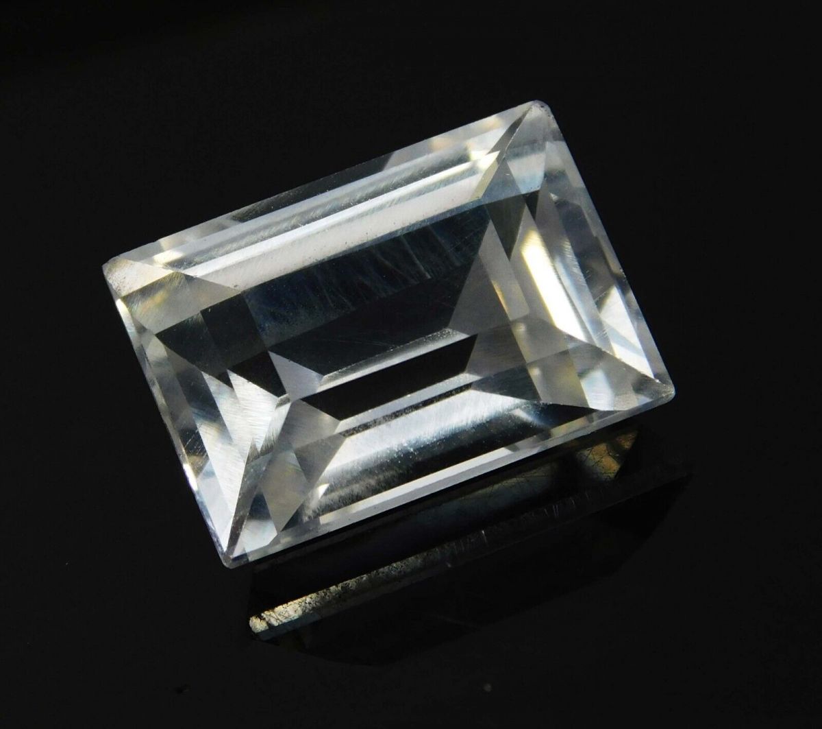 10.23 Ct NATURAL White Sapphire Emerald Cut Ring Size CERTIFIED Loose Gemstone