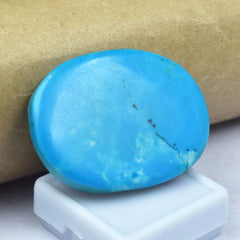 Slab Crystal Natural Blue Turquoise 46.25 Ct Oval Cut Loose Gemstone CERTIFIED