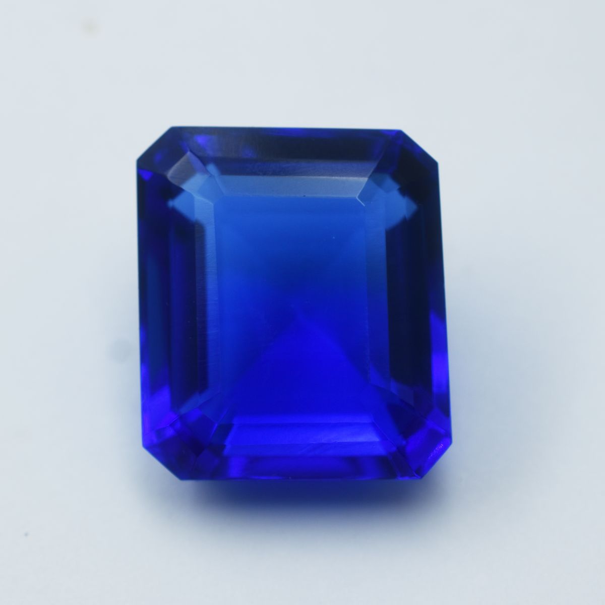 60.75 Ct Lab-Created CERTIFIED Blue Loose Gemstone Sapphire Emerald Shape