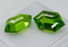 18.26 Ct Fancy Cut Natural Green Peridot CERTIFIED Loose Gemstones Pair