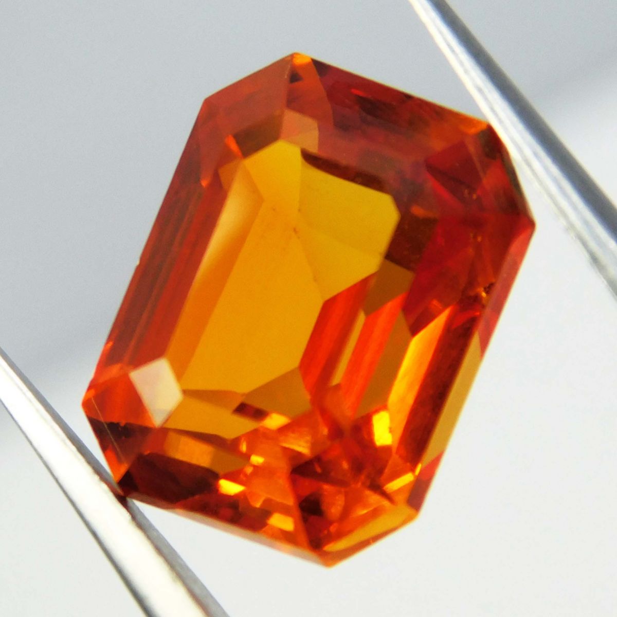 10.2 Ct Natural Sapphire Orange Emerald Cut Certified Men?s Rings Loose Gemstone