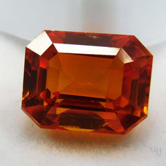 10.2 Ct Natural Sapphire Orange Emerald Cut Certified Men?s Rings Loose Gemstone