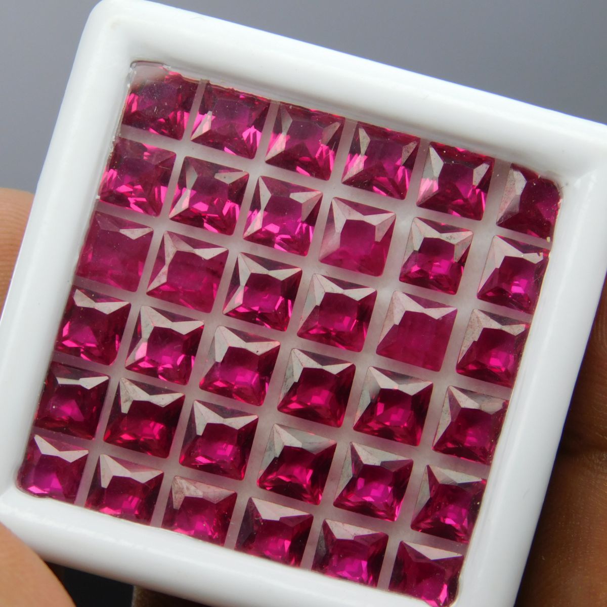 Natural Red Ruby 16 PCS Excellent Loose Gemstone CERTIFED Rare Square Cut Lot