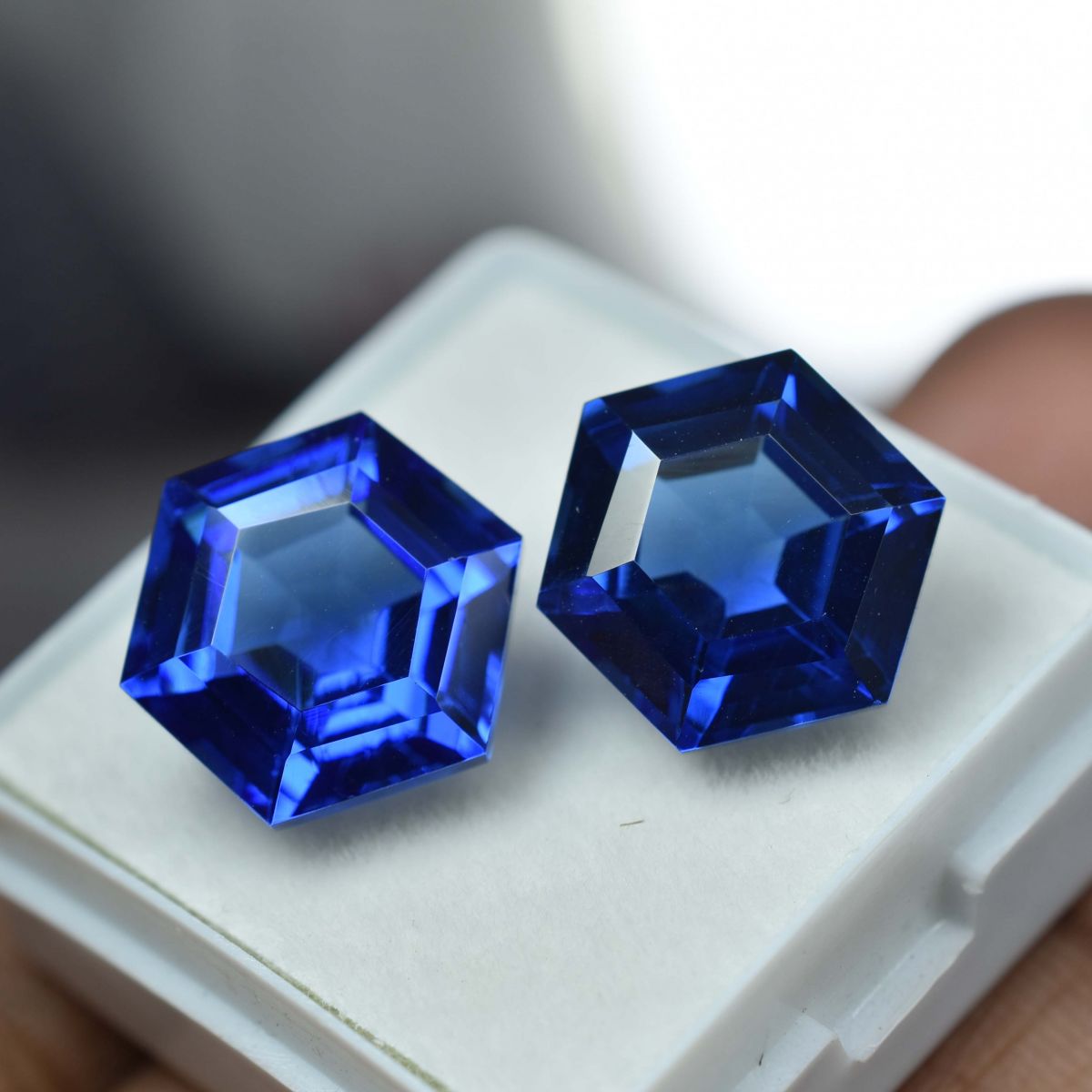 Fancy Cut Natural Blue Tanzanite 81.10 Ct Rare Loose Gemstone Pair CERTIFIED