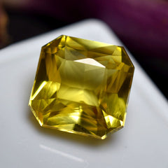 Unique Yellow Sapphire 11.90 Ct Natural Square Cut CERTIFIED Loose Gemstone