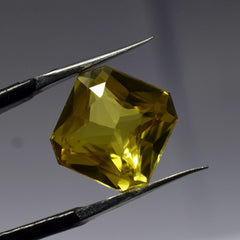 Unique Yellow Sapphire 11.90 Ct Natural Square Cut CERTIFIED Loose Gemstone