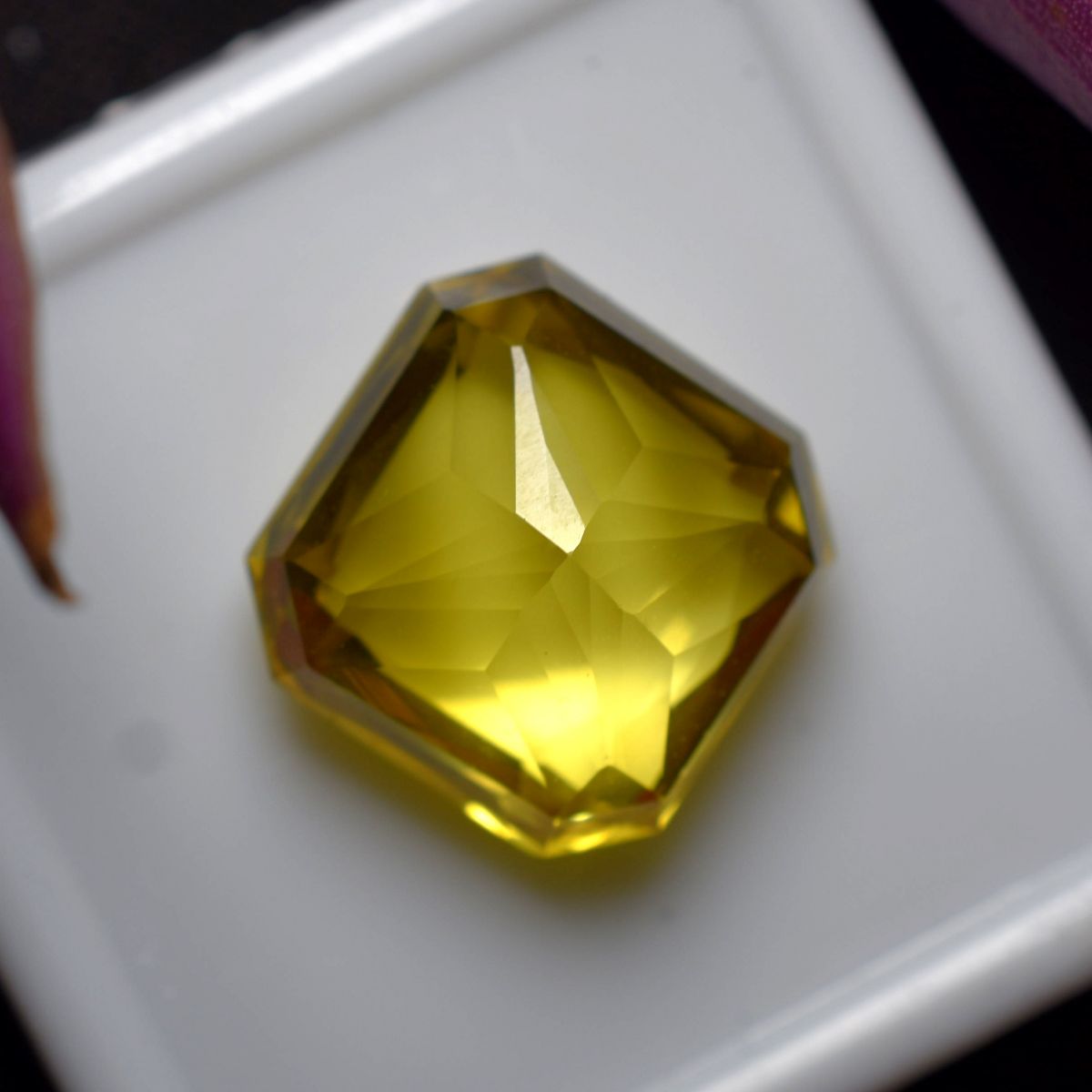 Unique Yellow Sapphire 11.90 Ct Natural Square Cut CERTIFIED Loose Gemstone