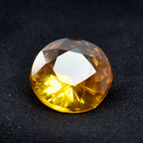 Brilliant Yellow Sapphire CERTIFIED Loose Gemstone 6.05 Carat Natural Round Cut.