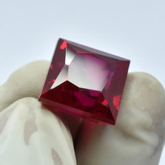 17.30 Carat Natural Authentic Red Ruby CERTIFIED Loose Gemstone Best Square Cut.