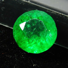 Natural GREEN Emerald Loose Gemstone ROUND SHAPE 8.10 Carat CERTIFIED