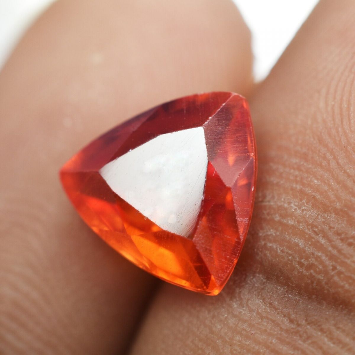 3.90 Ct Mind Blowing Natural ORANGE Sapphire TRILLION CUT Gemstones CERTIFIED