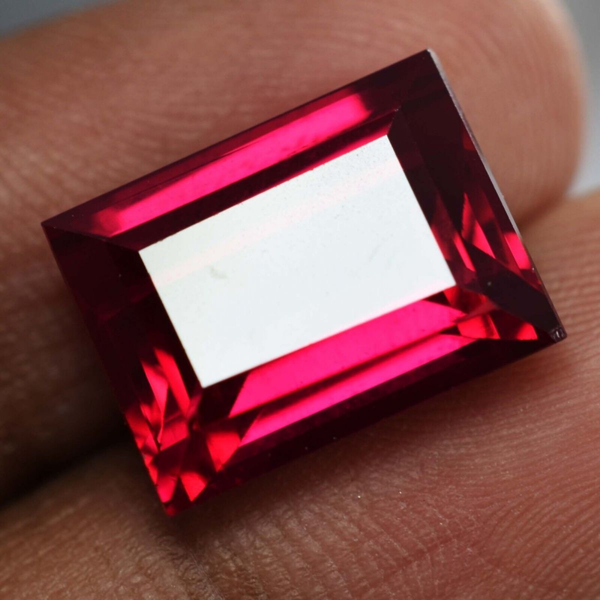 9.10 Ct Natural Ruby Bloody Red Color CERTIFIED Emerald Shape Loose Gemstone