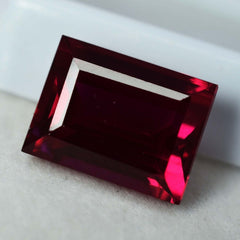 9.10 Ct Natural Ruby Bloody Red Color CERTIFIED Emerald Shape Loose Gemstone