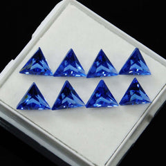 BLACK FRIDAY 8 Pcs Natural Blue Sapphire CERTIFIED Trillion 5x5 mm Sapphire Gems