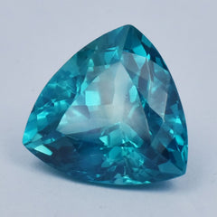 13.75 Carat Trillion Cut Bluish Green Sapphire Natural CERTIFIED Loose Gemstone