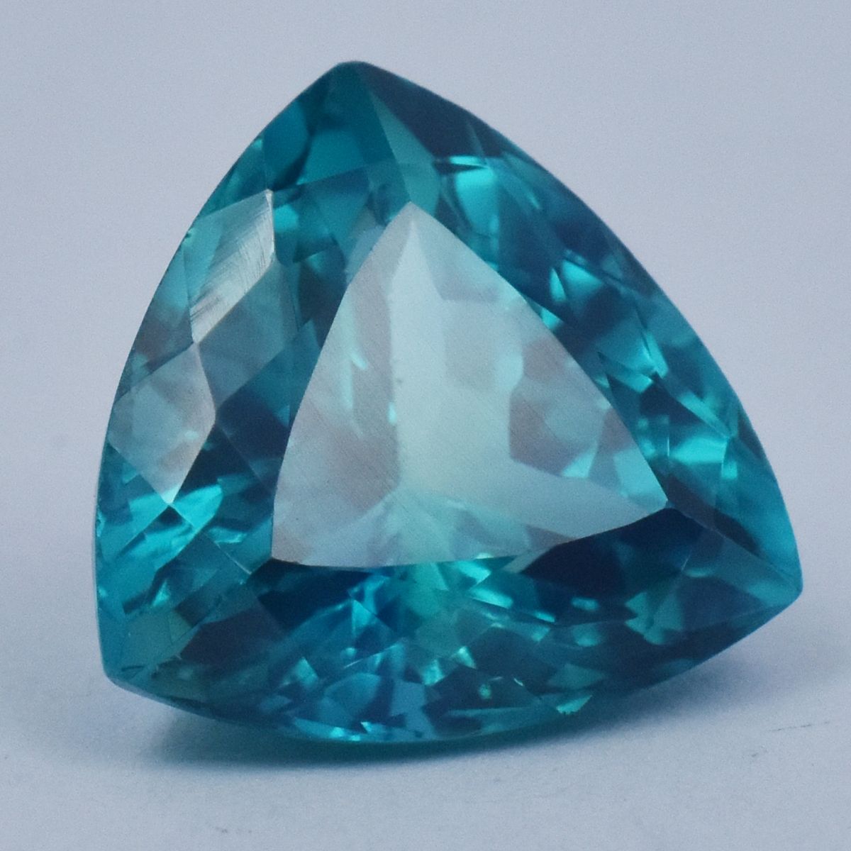 13.75 Carat Trillion Cut Bluish Green Sapphire Natural CERTIFIED Loose Gemstone