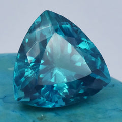 13.75 Carat Trillion Cut Bluish Green Sapphire Natural CERTIFIED Loose Gemstone