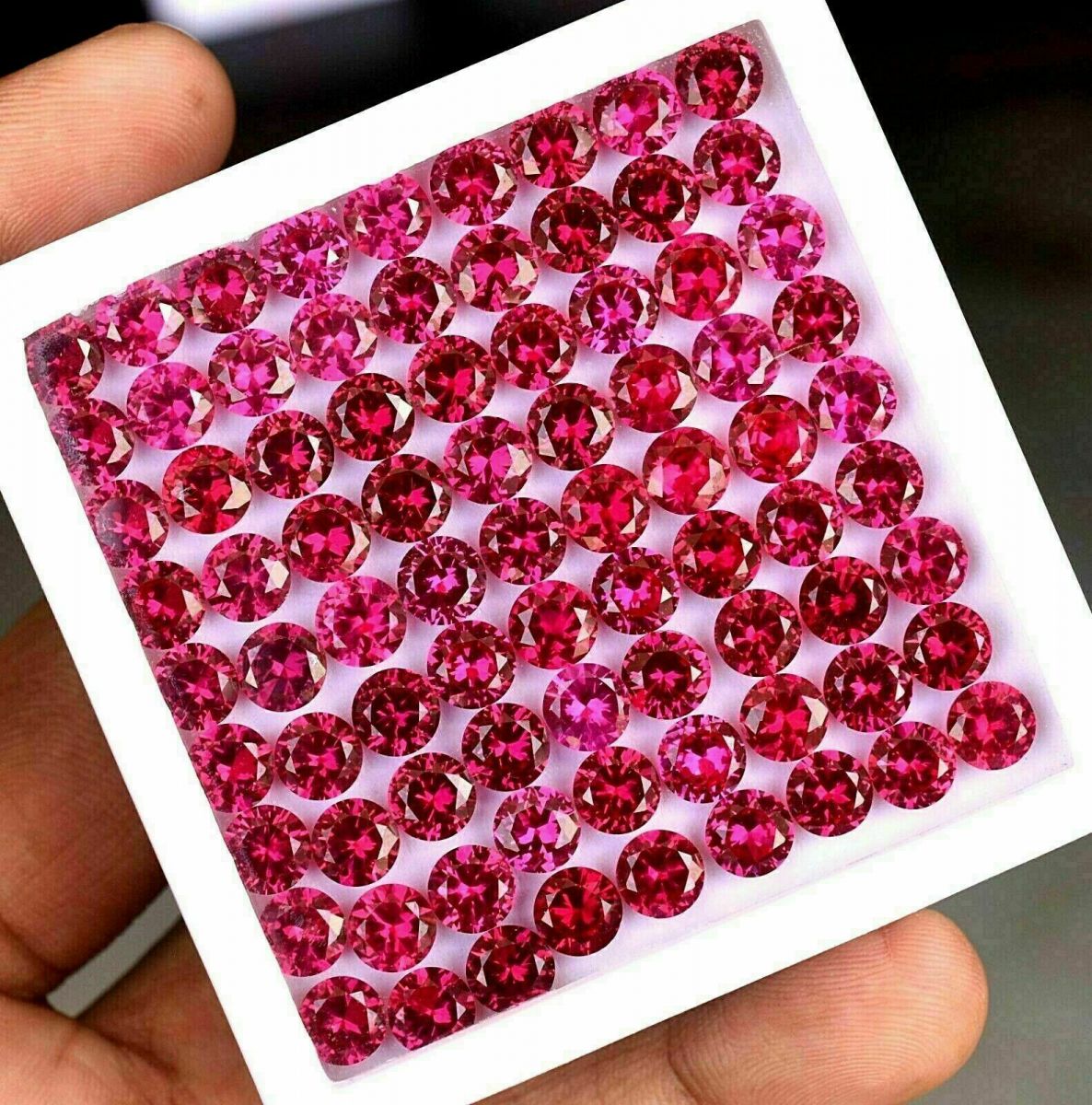 80 PCS Natural  LOT CERTIFIED GIR Round 6 mm Size Red Ruby Gemstone