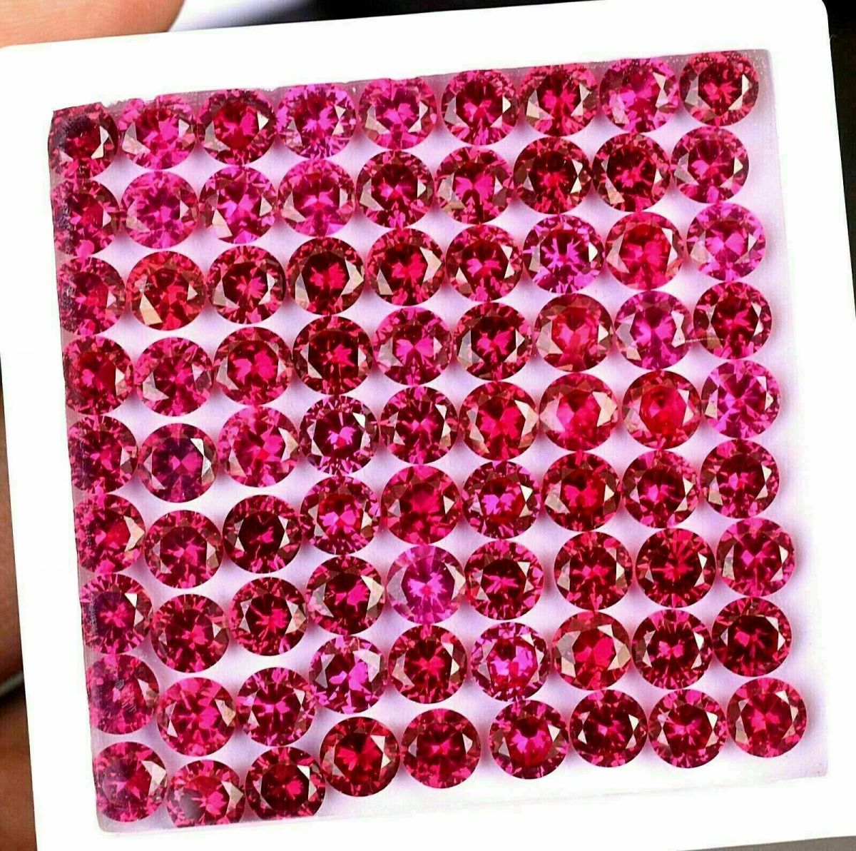 80 PCS Natural  LOT CERTIFIED GIR Round 6 mm Size Red Ruby Gemstone