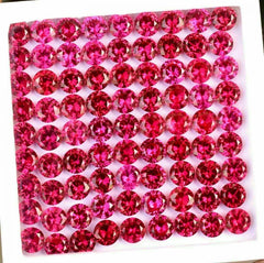 80 PCS Natural  LOT CERTIFIED GIR Round 6 mm Size Red Ruby Gemstone