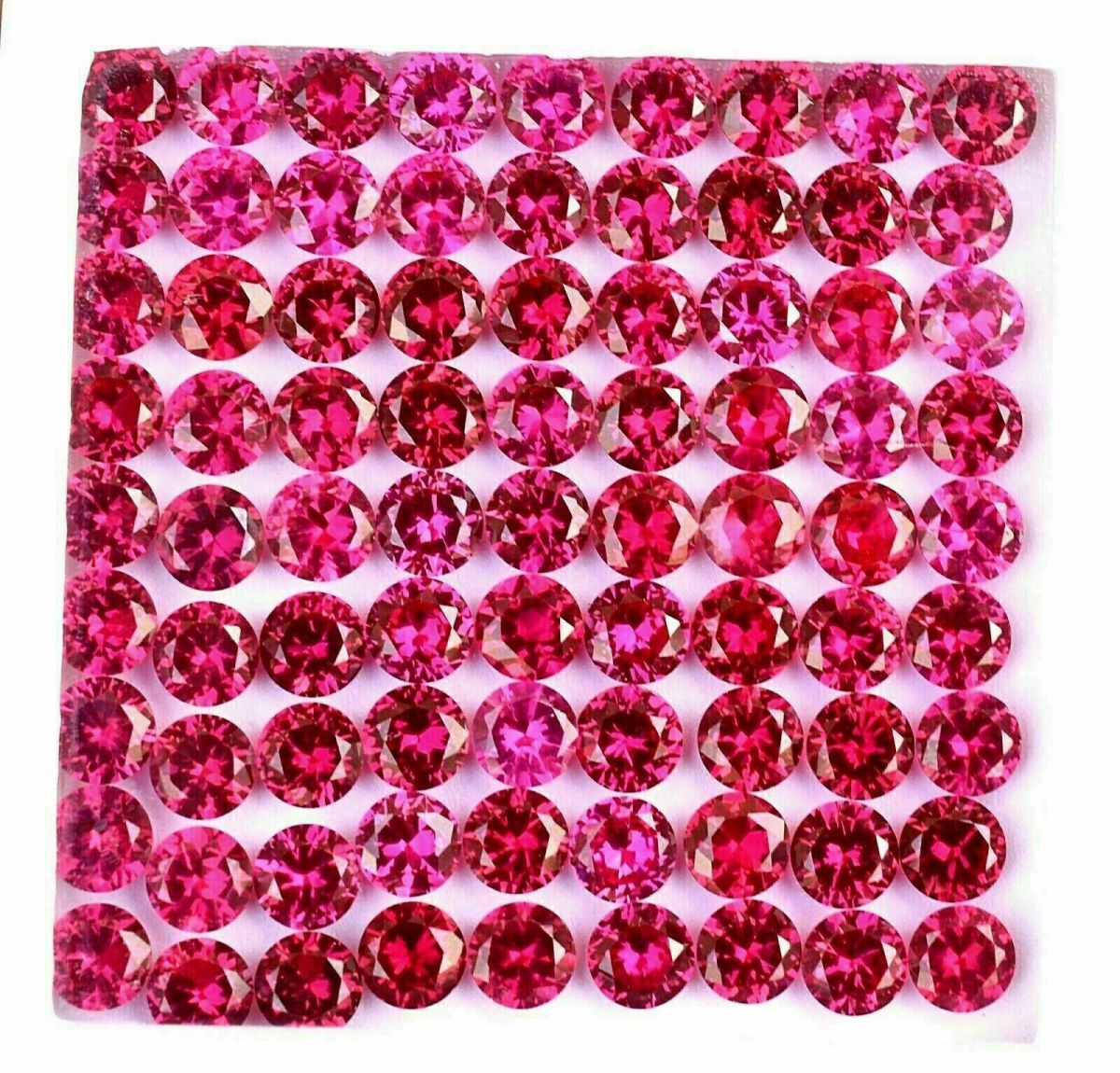 80 PCS Natural  LOT CERTIFIED GIR Round 6 mm Size Red Ruby Gemstone