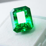 Reflective emerald gemstone showing clarity and brilliance