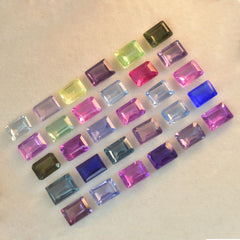 Natural Untreated Sapphire 6x4 mm 10 Pcs Gemstone Lot Emerald Cut CERTIFIED