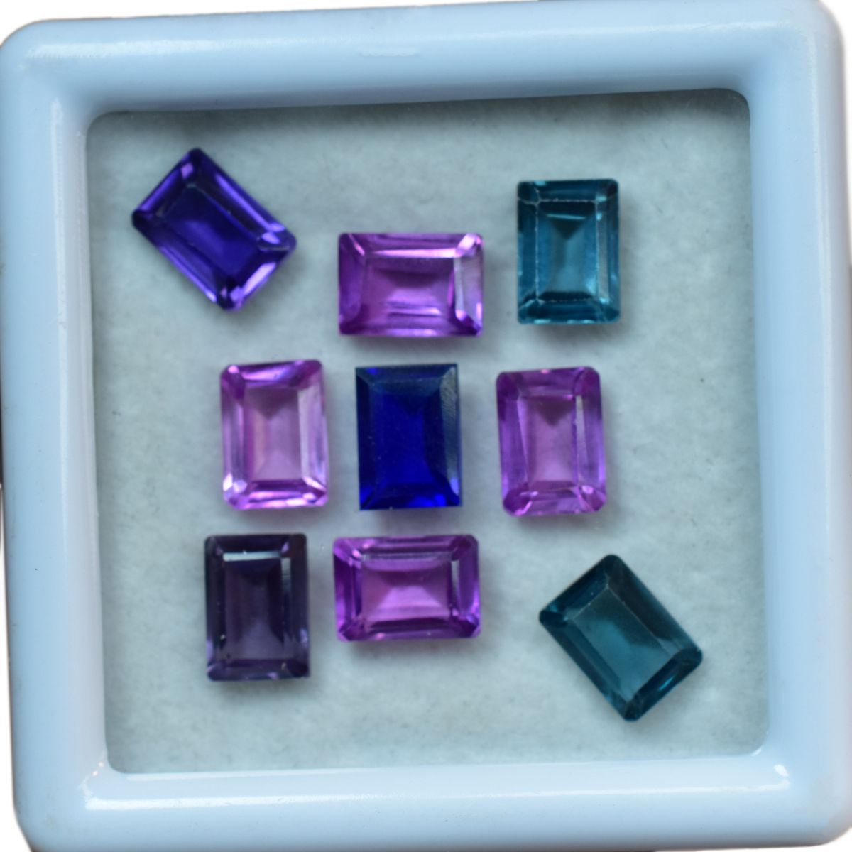 24 Pcs Untreated Natural Sapphire 6x4 mm Emerald Cut Gemstone Lot CERTIFIED