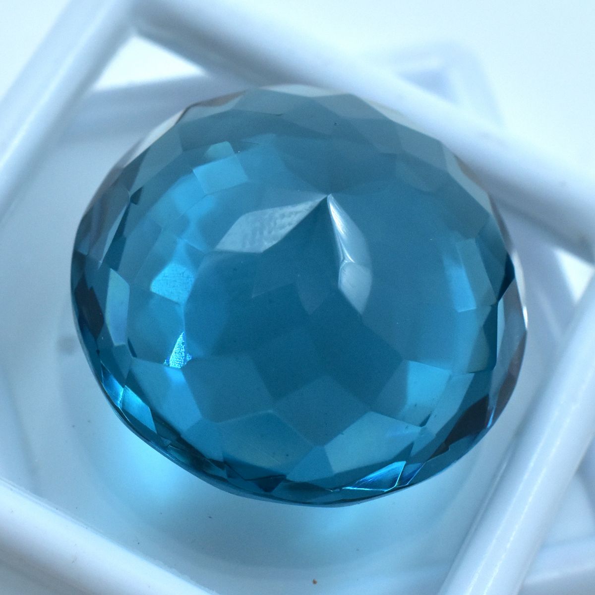 Blue Grandidierite Round Cut 70.10 Carat CERTIFIED Lab-Created Loose Gemstone