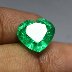 9.60 Ct Natural Emerald Green Heart Cut CERTIFIED Loose Gemstone