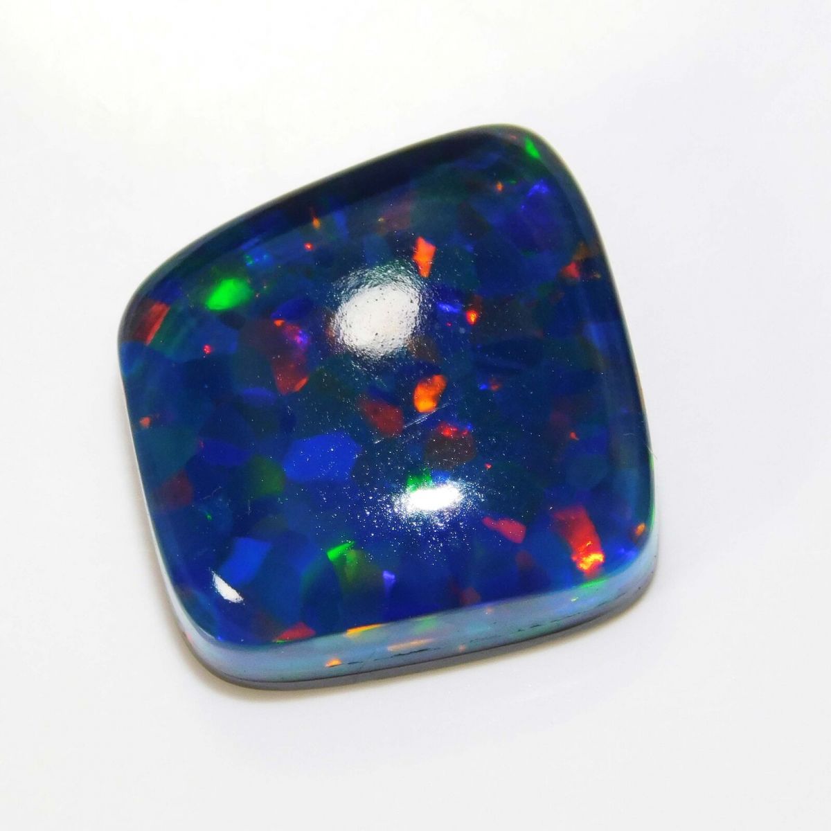 16 Ct DOUBLET Fire Opal  CABOCHON SHAPE Multicolor Loose Gemstone  CERTIFIED