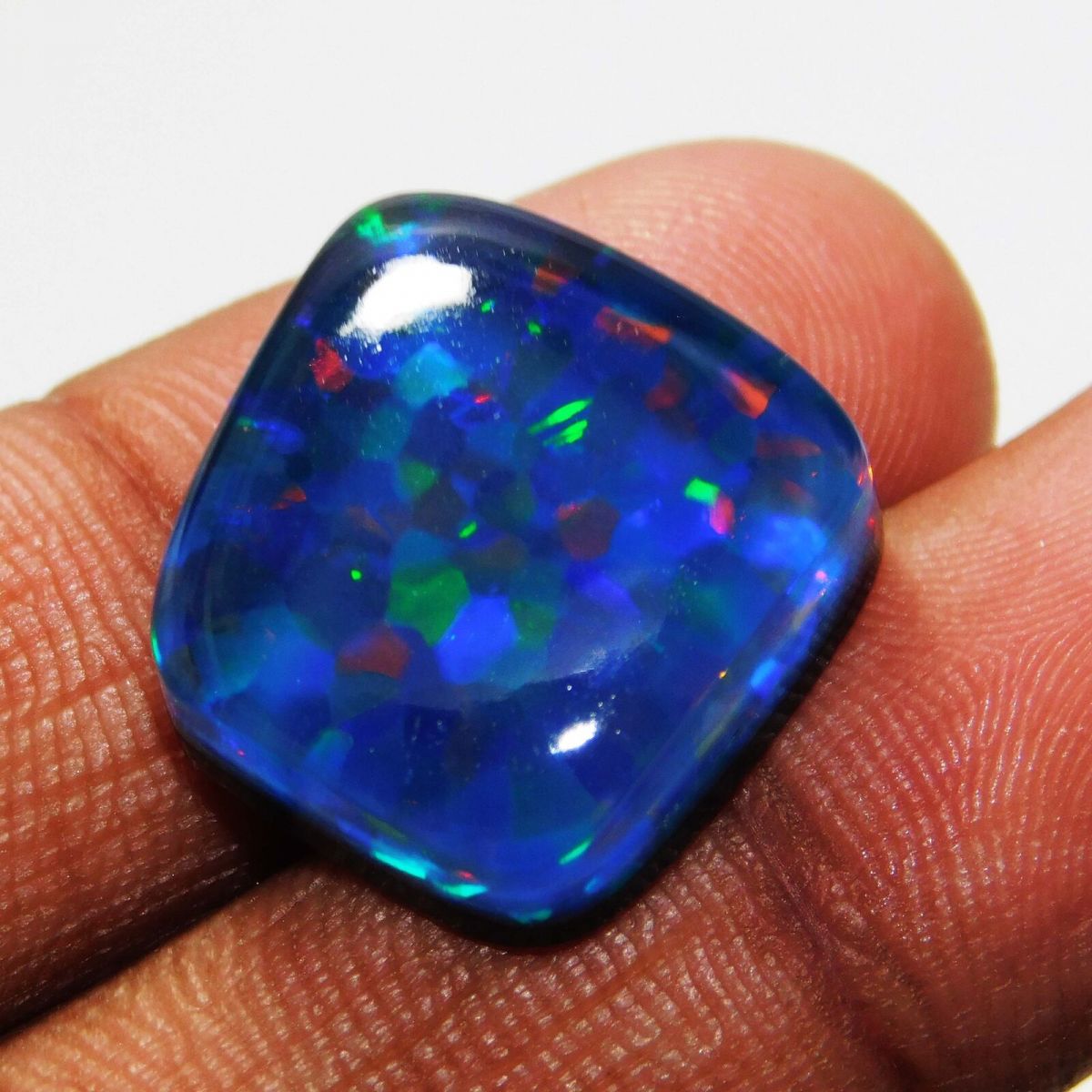 16 Ct DOUBLET Fire Opal  CABOCHON SHAPE Multicolor Loose Gemstone  CERTIFIED